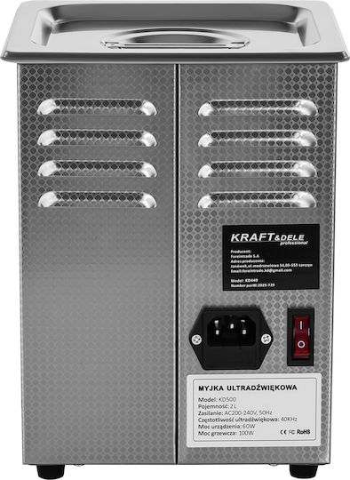 Kraft & Dele Καθαριστής Υπερήχων 2lt με Μηχανικό Χρονοδιακόπτη