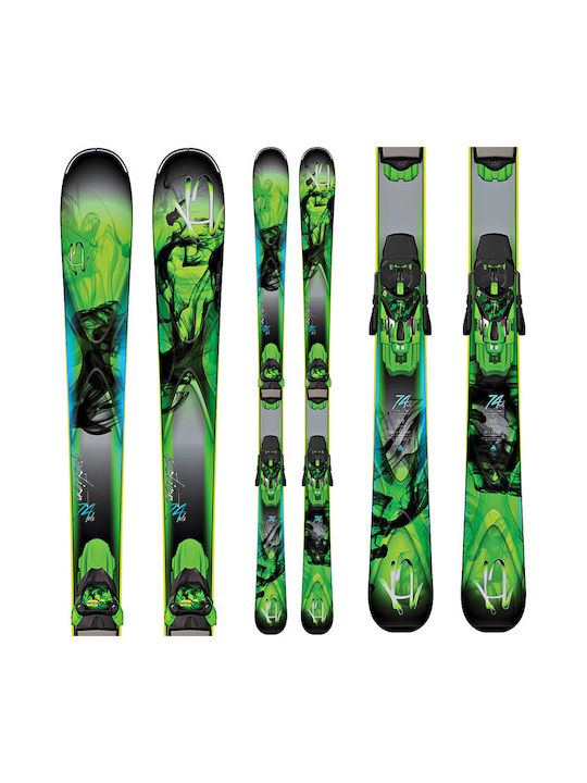 K2 Potion 74 XTI Women's Ski Boots in Green Color with Bindings Marker ERC 11.0 TC