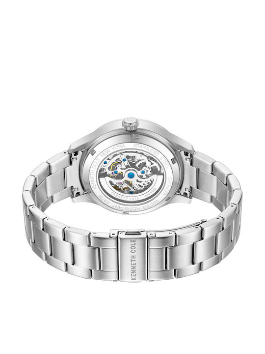 Kenneth Cole Men's Watch 43.5mm Automatic With Silver Metal Bracelet