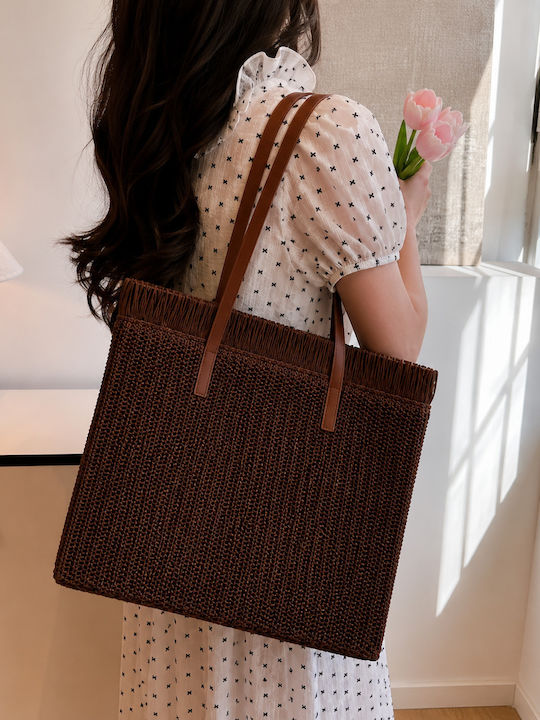 Wicker Brown Beach Bag