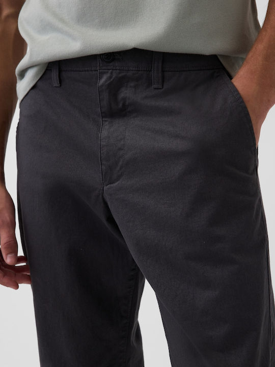 Men's Trousers with Straight Leg Style Black