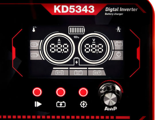Kraft & Dele Starter-Charger și Încărcător Baterii Auto și Camion 12/24V 50-400Ah 30A