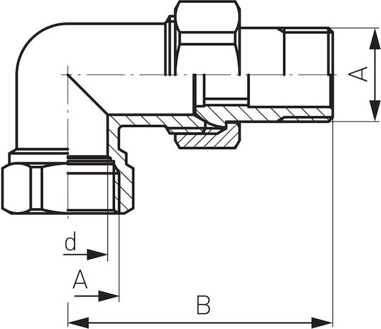 Brass Angled Fitting 3-8"