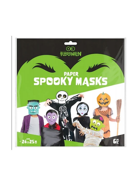 Halloween Monsters Paper Masks 24x23cm 6pcs