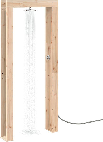vidaXL Ντουζιέρα Πισίνας 99x23x226εκ. Καφέ
