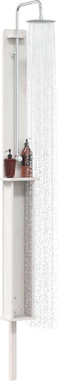 vidaXL Pool Shower 19x246 cm White