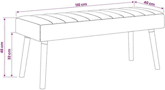 Taburet Tapițat cu Țesătură Moale Galben 46x110x40cm