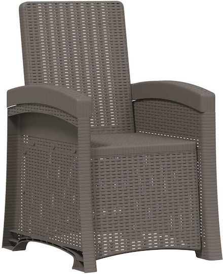 vidaXL Outdoor Chair Rattan Grey 2 Pieces 56x63x92cm