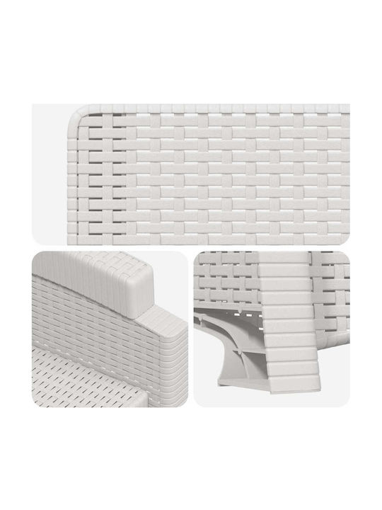 Fotoliu De Exterior Din Rattan Alb Cu Pernă 56x63x92cm