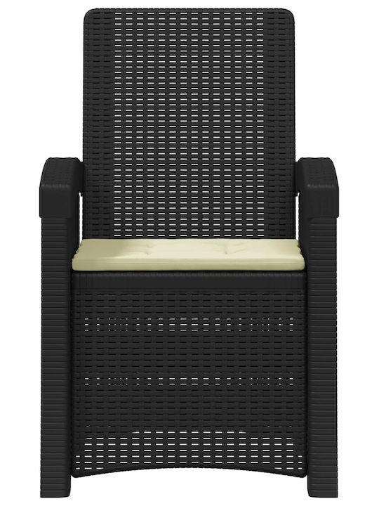 vidaXL Gartenstühle Rattan Anthrazit 56x63x92cm