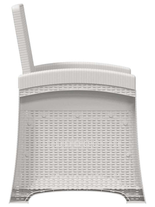 Fotoliu De Exterior Din Rattan Alb Cu Pernă 56x63x92cm