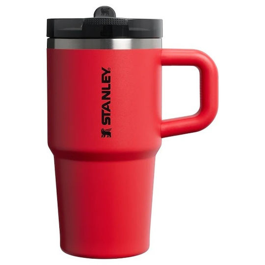 Stanley Protour Flip Handled Tumbler Thermos Bottle Stainless Steel 590ml Chili Black With Straw And Handle