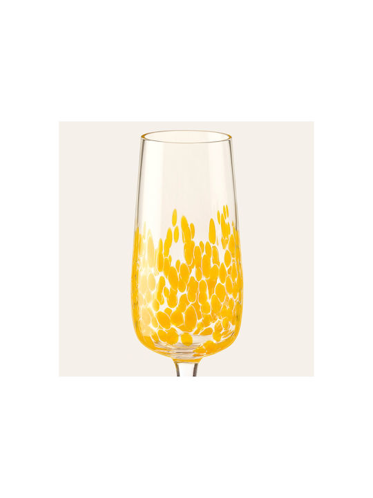 SteweHome Glass for White Wine Made of Glass in Yellow Colour 270ml