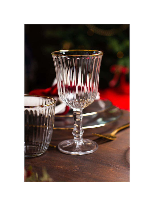 SteweHome Set of Liqueur/Ouzo / Cocktail/Drinking Glasses in Gold Colour 240ml 4 Pieces