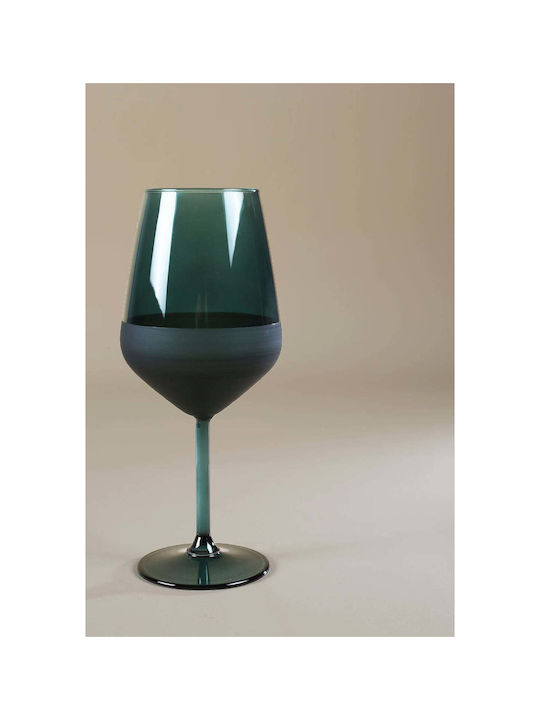 SteweHome Set of Glasses for White Wine Made of Glass in Green Colour 490ml 4 Pieces
