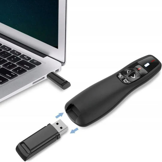 Telecomandă Prezentare Wireless Indicator Laser Roșu Zola Conexiune Receptor Usb Rază 12 M Compatibil Windows Linux Mac Os Lungime Undă Laser 650 Nm Funcționează Cu Baterii 11.5 X 4 X 3 Cm