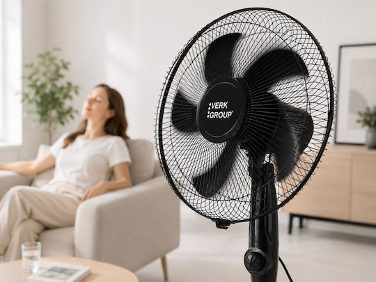 Verk Group Стоящ Вентилатор 40W Диаметър 40.64см Черен