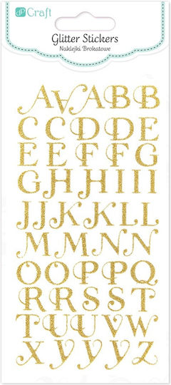 Glitter Stickers Alphabet Gold Letters 50pcs