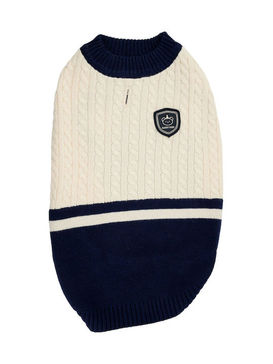 Sweater Dog Beige-navy Size L 45
