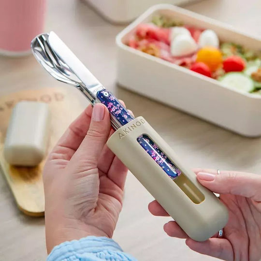 Akinod Camping Cutlery Cherry Blossoms 12:34 A01m00087 3 Pieces