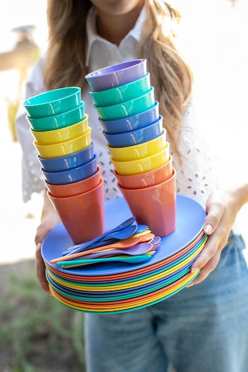 Nora Lollipop Camping Dish Set 16-piece Koziol