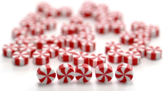 Polymer Beads Christmas Candies 1cm 48pcs