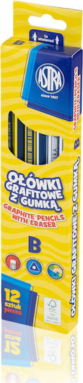 Graphite Pencil B Eraser Astra 206120011