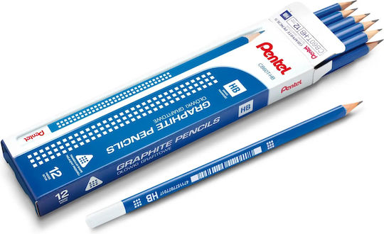 Pentel Hb Cb60t-hb Триъгълен Дървен Молив 12 Бройки Подредба