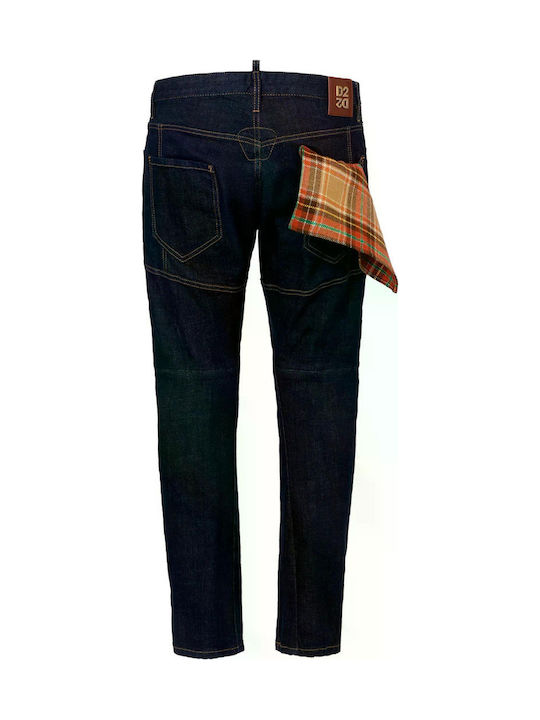 Biker Men's Jeans Pants with Skinny Fit Blue
