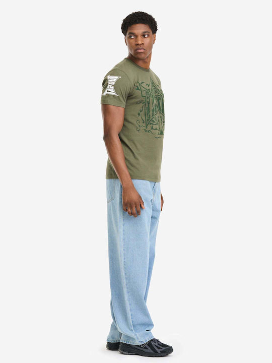 Sportliches T-Shirt Olive/Weiß
