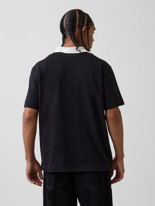 Kurzarm Herrenbluse Schwarz