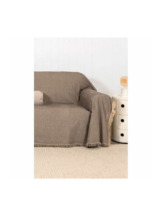Naf Naf Highline Ριχτάρι Τριθέσιου Καναπέ Chenille 180x300εκ. Brown-Grey
