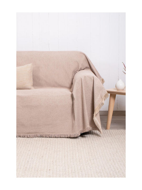 Naf Naf Highline Dreisitzer-Sofa Wurf Chenille 180x300cm Dunkelbeige 358-135 876-180 x 300