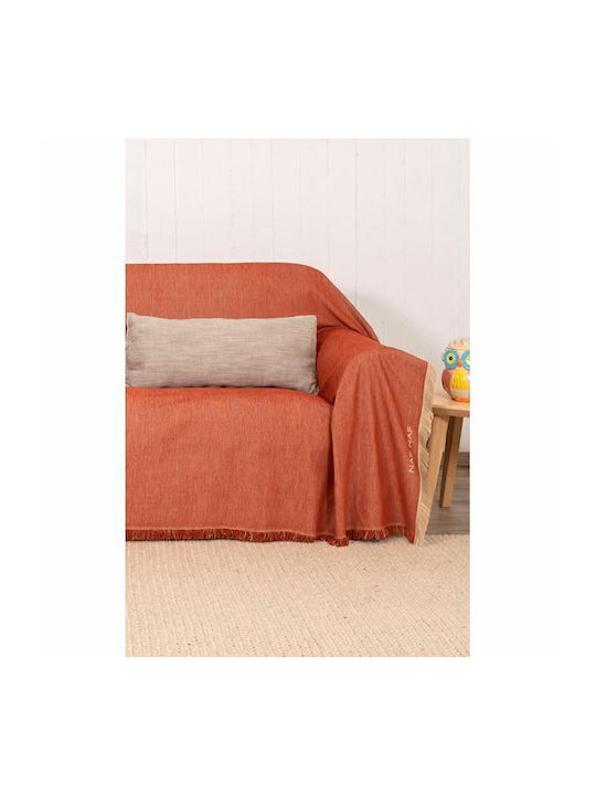 Naf Naf Highline Armchair Throw Chenille 180x180cm Orange 7933-180 x 180