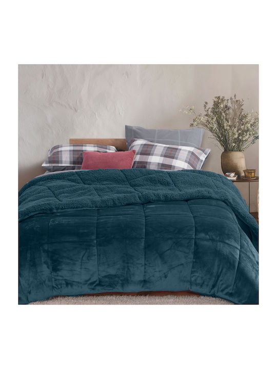 Nef-Nef Homeware Duvet Cover with Microfiber Filling Single 160x220cm Singular Blue 250 GSMGsm