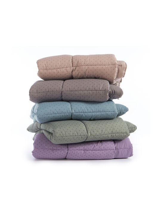 Nef-Nef Homeware Bettdecke Einzelbett mit Microfiber-Füllung 160x220cm Colorfull Purple 330 GSMGsm