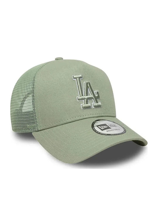 New Era La Dodgers Mlb Outline Pastel Green 9forty E-frame Trucker Adjustable Cap 60856371