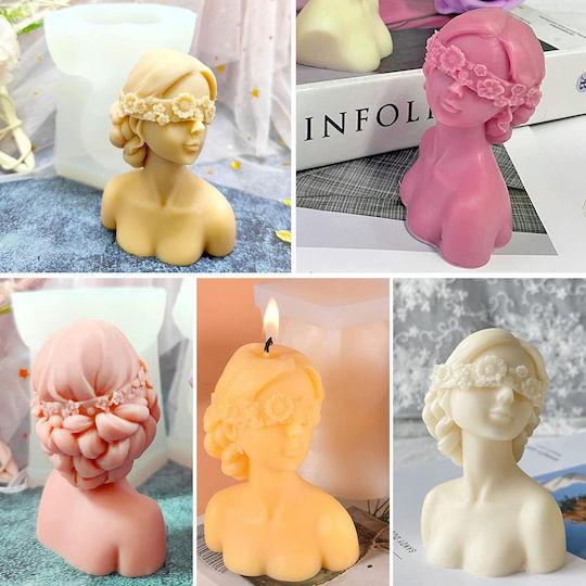 Silicone Mold Candles Woman Covered Eyes 98x78x58mm