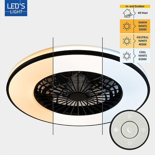 123led Deckenleuchte 48,5cm mit Licht Schwarze