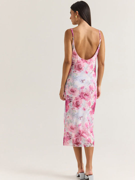 Sommer Midi Wickel Damenkleid für Hochzeit - Taufe Fuchsie