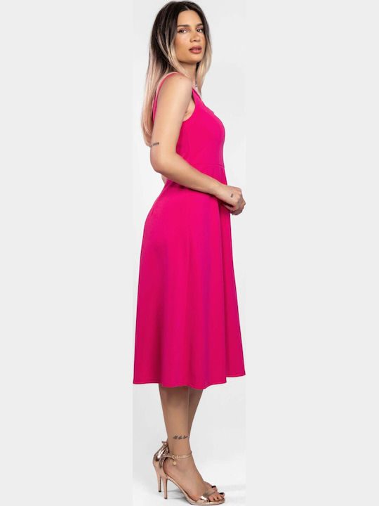 Summer Midi Dress for Wedding / Christening Fuchsia