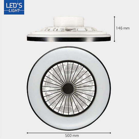 123led Плафон 48см с Осветление Черен