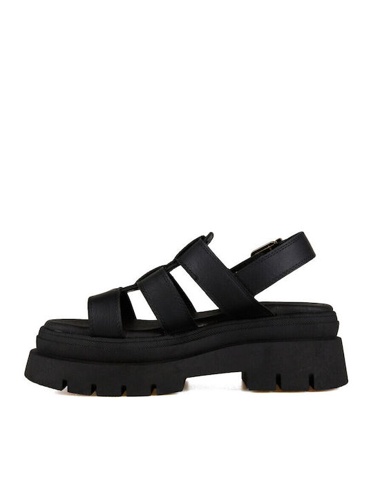 Women's Flat Sandals Gladiator Black Flatforms Y2515 blk