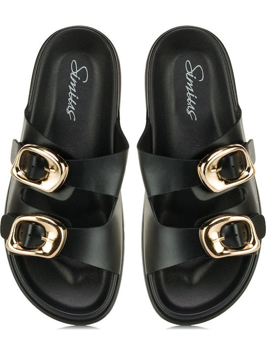 Damen Anatomische Flatforms Schwarz