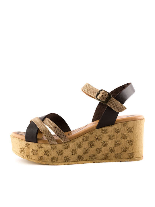 Sommer Damenplattformen Tabac Braun