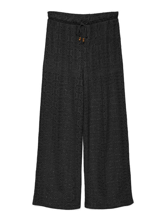 Pantaloni Largi Dama Wide Linie Negru