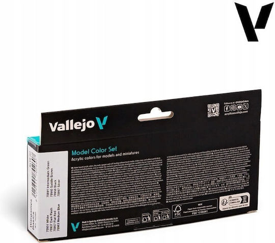 Acrylicos Vallejo Σετ Χρώματα Μοντελισμού 18ml 8τμχ
