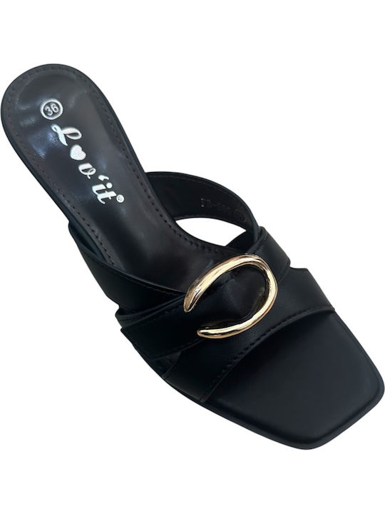 Mules With Thin High Heel In Black Colour