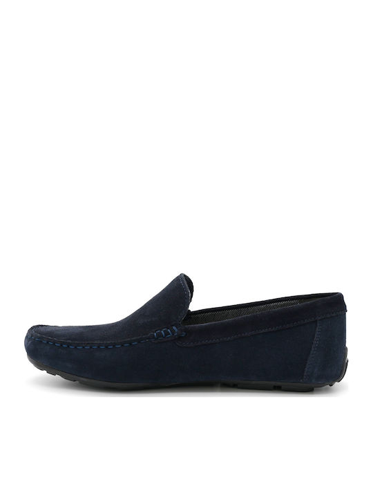 Loafers Bărbătești Din Piele În Culoare Albastră