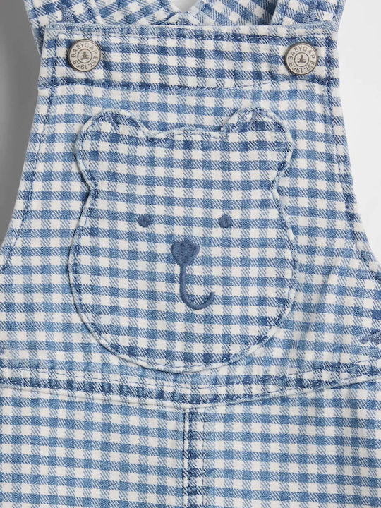 Kids Denim Dungarees Light Blue Gingham